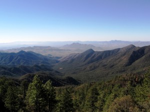 Santa Rita Mountains by airplane journal